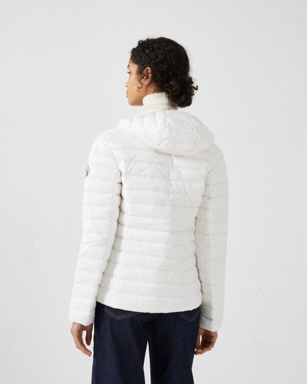Cloe White Lightweight Hooded Down Jacket - Image 3