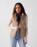Beige Seda Sleeveless Lightweight Down Jacket