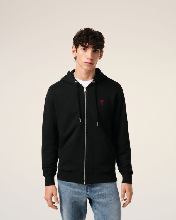 Black Zip-Up Cotton Friend of the Heart Hoodie - Image 4