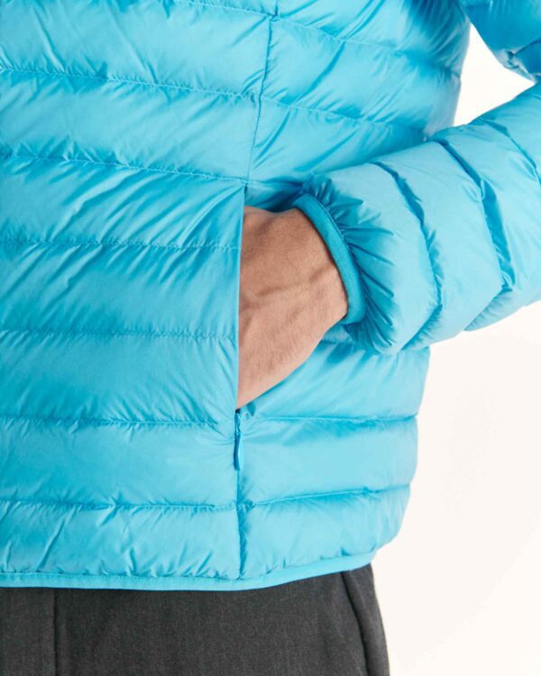 Nico Sky Blue Lightweight Hooded Down Jacket - Image 2