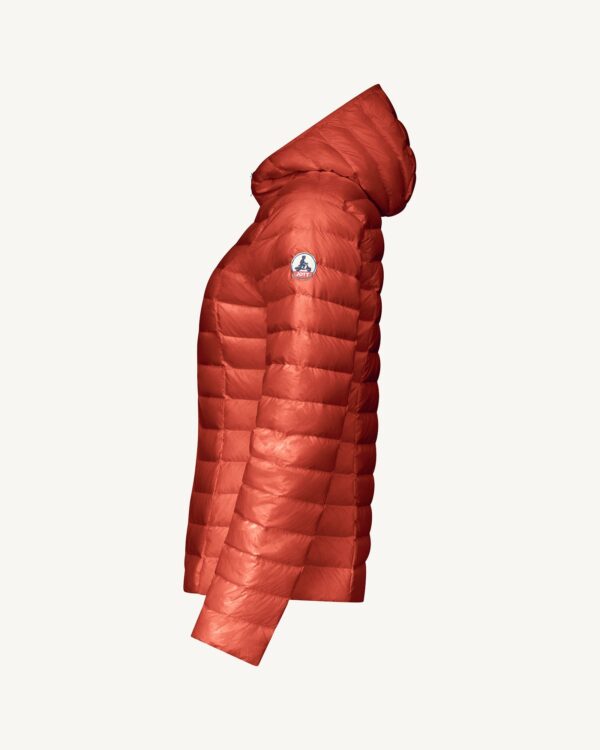 Cloe Brick Lightweight Hooded Down Jacket - Image 3