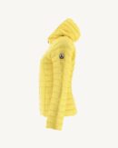 Cloe Light Yellow Hooded Lightweight Down Jacket