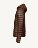 Nico Chocolate Lightweight Hooded Down Jacket