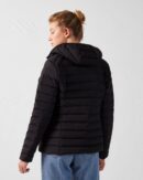 Salma Black Lightweight Stretch Hooded Down Jacket