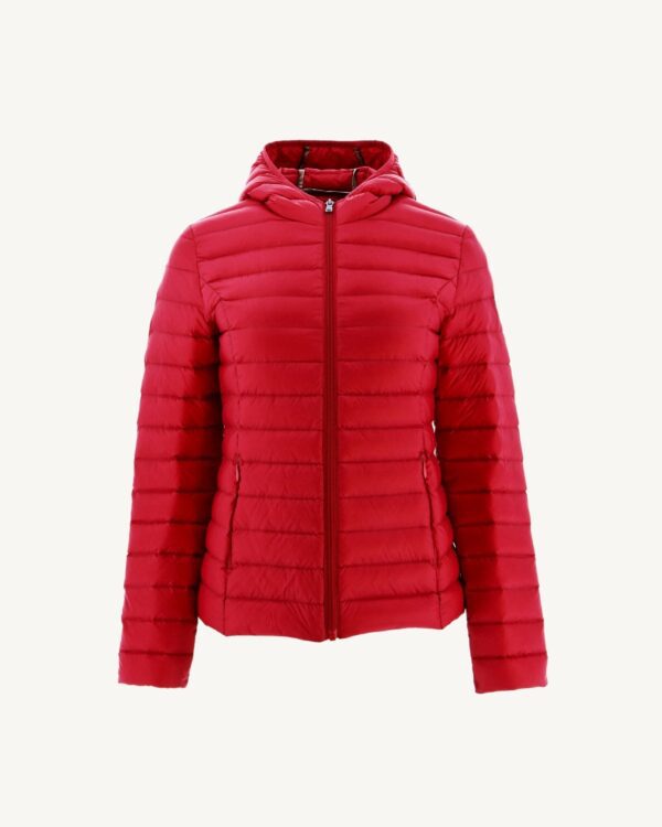Cloe Red Lightweight Hooded Down Jacket