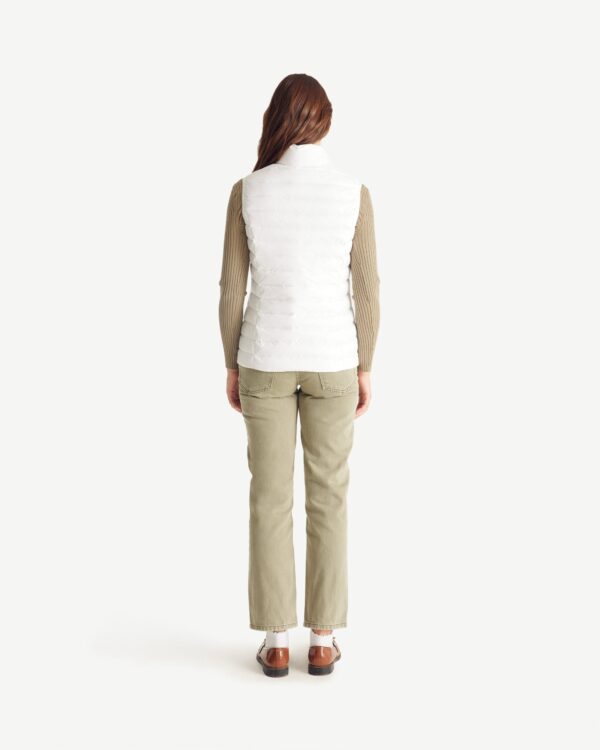 White Seda Sleeveless Lightweight Down Jacket - Image 3