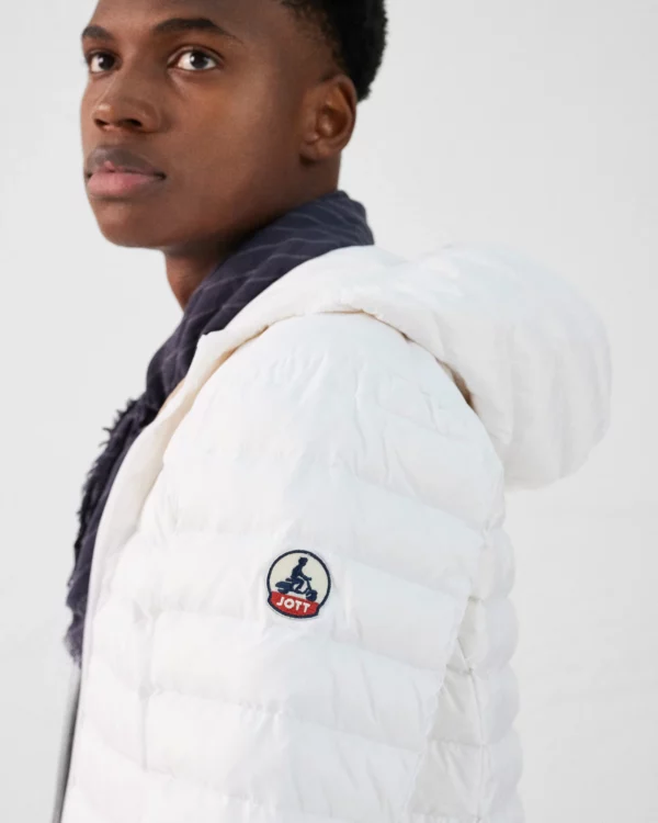 White Nico Lightweight Hooded Down Jacket - Image 4