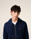 Navy Blue Zip-Up Cotton Ami de Coeur Hoodie