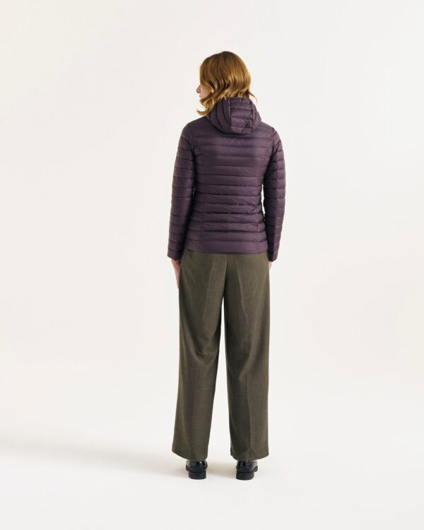 Cloe Fig Lightweight Hooded Down Jacket - Image 2