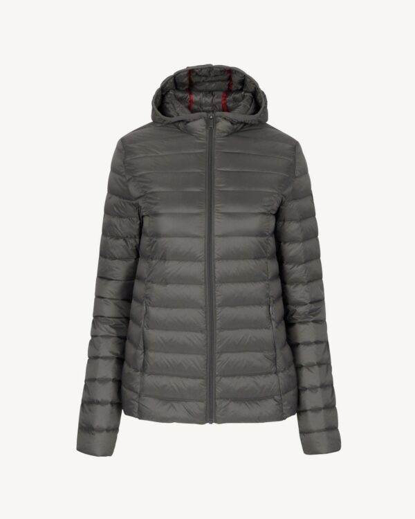 Cloe Anthracite Lightweight Hooded Down Jacket