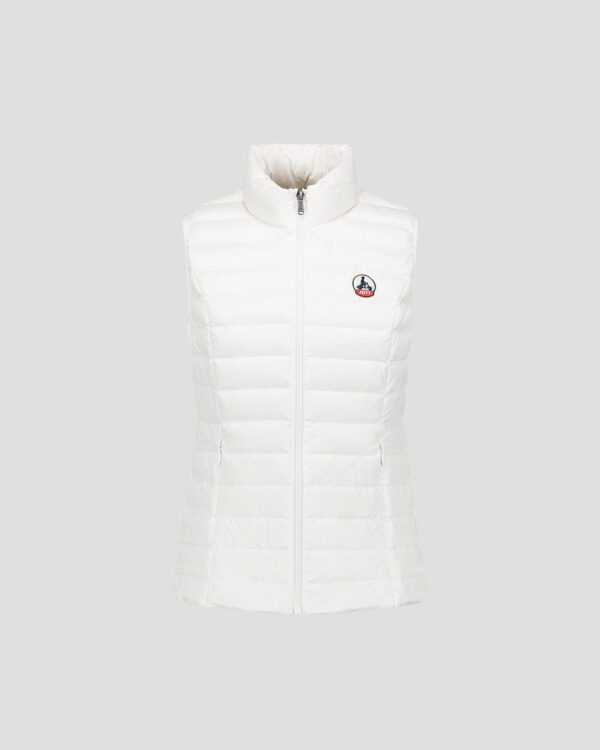 White Seda Sleeveless Lightweight Down Jacket