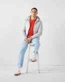 Nico Ice Grey Lightweight Hooded Down Jacket