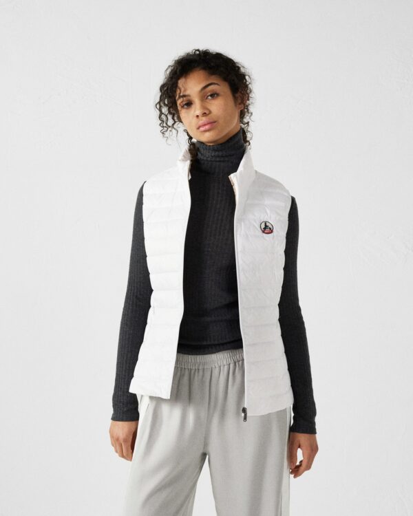 White Seda Sleeveless Lightweight Down Jacket - Image 3