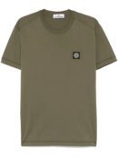 Compass-patch cotton T-shirt