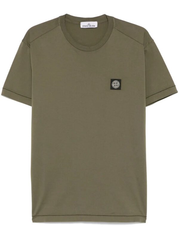 Compass-patch cotton T-shirt