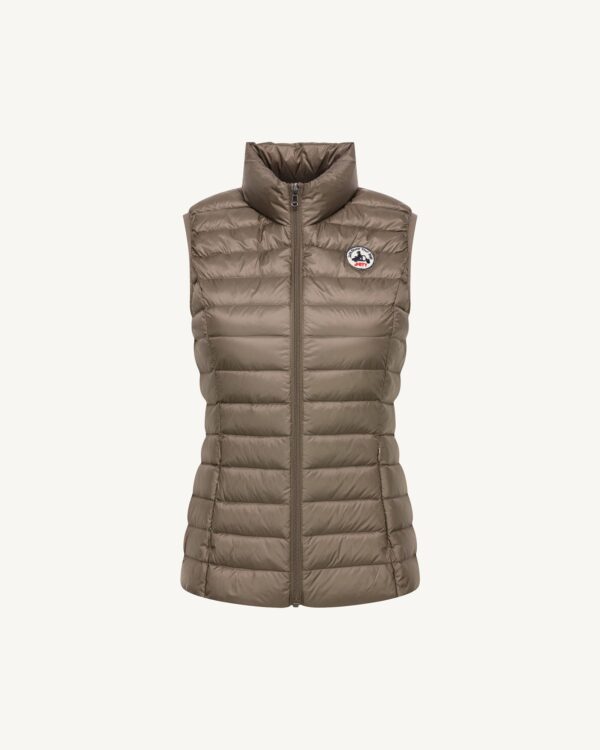 Lightweight sleeveless down jacket Taupe Seda