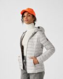Cloe Ice Grey Lightweight Hooded Down Jacket