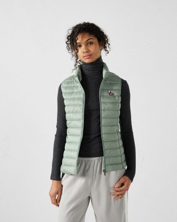Seda Mineral Green Lightweight Sleeveless Down Jacket - Image 3
