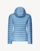 Cloe Washed Blue Lightweight Hooded Down Jacket