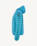 Nico Sky Blue Lightweight Hooded Down Jacket