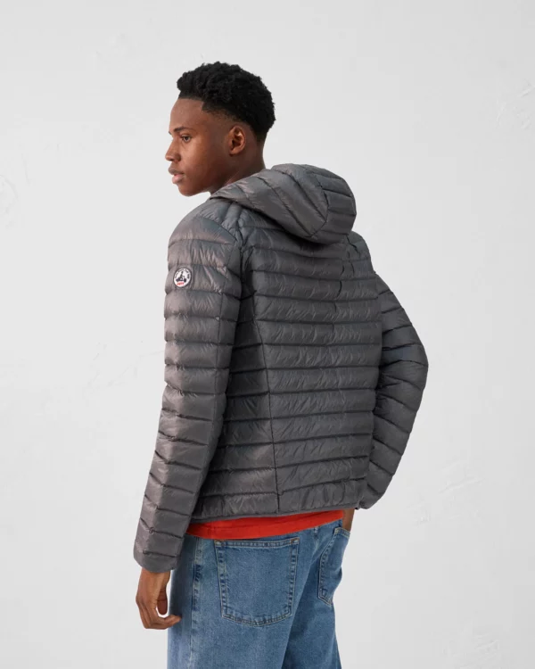 Nico Anthracite Lightweight Hooded Down Jacket - Image 4