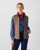 Lightweight sleeveless down jacket Taupe Seda