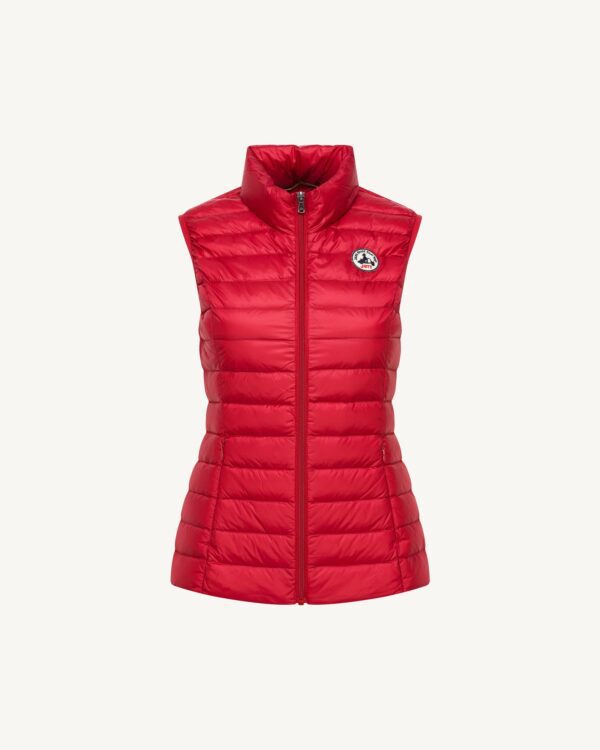 Red Seda Sleeveless Lightweight Down Jacket