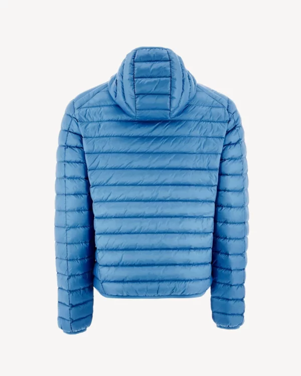 Nico Denim Blue Lightweight Hooded Down Jacket - Image 4