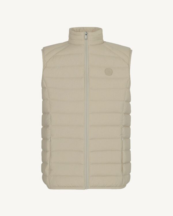 Beige Arafo stretch sleeveless down jacket
