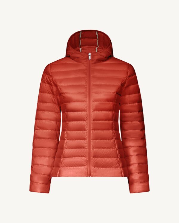 Cloe Brick Lightweight Hooded Down Jacket