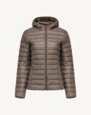 Cloe Taupe Lightweight Hooded Down Jacket
