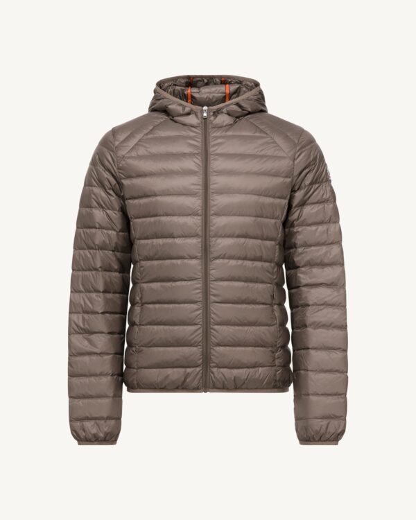 Nico Taupe Lightweight Hooded Down Jacket - Image 2