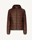 Nico Chocolate Lightweight Hooded Down Jacket
