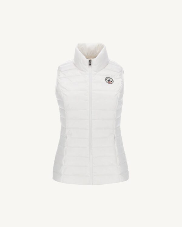 White Seda Sleeveless Lightweight Down Jacket