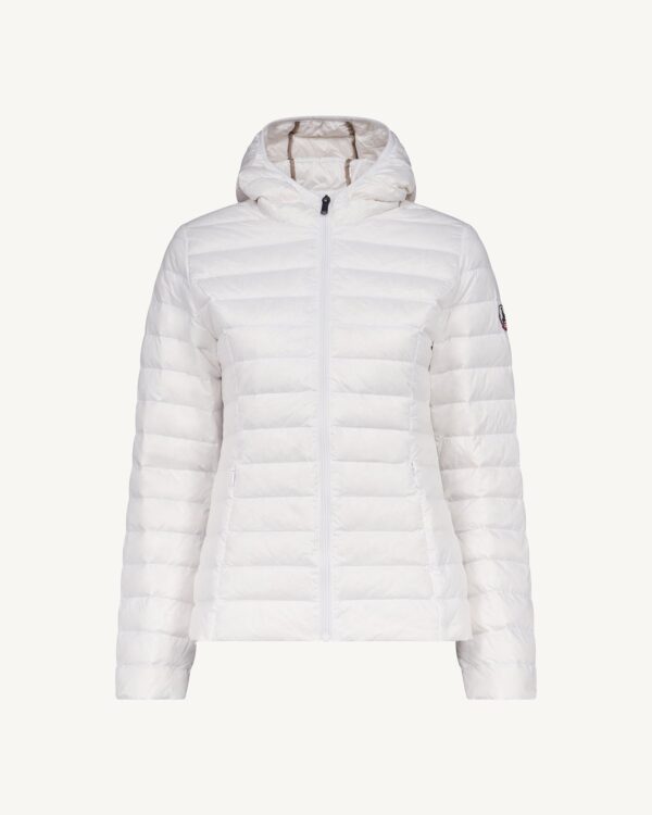 Cloe White Lightweight Hooded Down Jacket