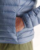 Nico Washed Blue Lightweight Hooded Down Jacket