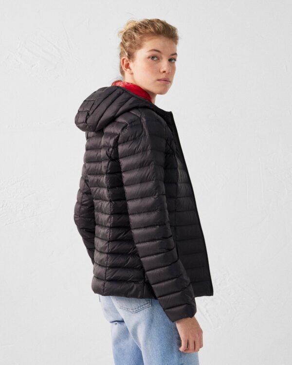 Cloe Black Lightweight Hooded Down Jacket - Image 2