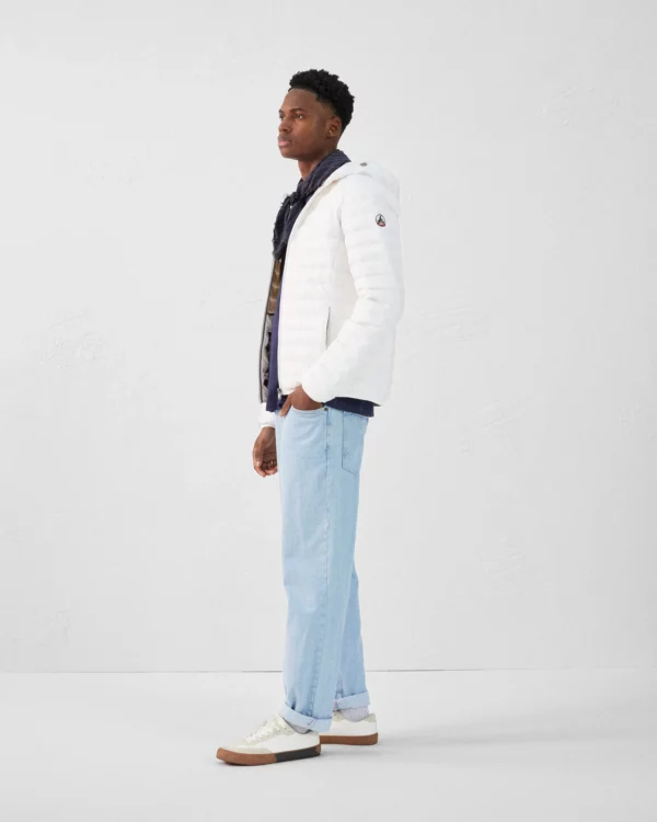 White Nico Lightweight Hooded Down Jacket - Image 3