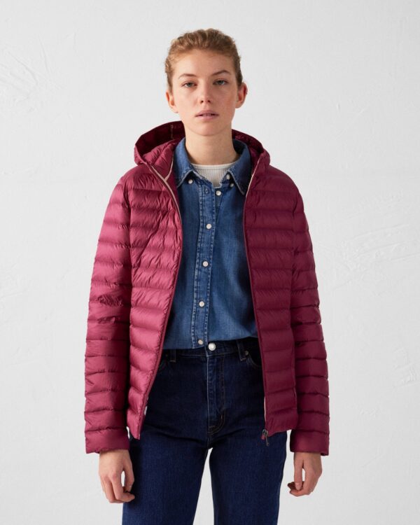 Cloe Plum Lightweight Hooded Down Jacket - Image 3