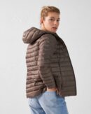 Cloe Taupe Lightweight Hooded Down Jacket