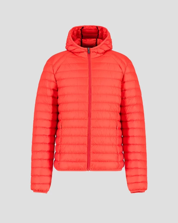 Nico Fire Red Lightweight Hooded Down Jacket