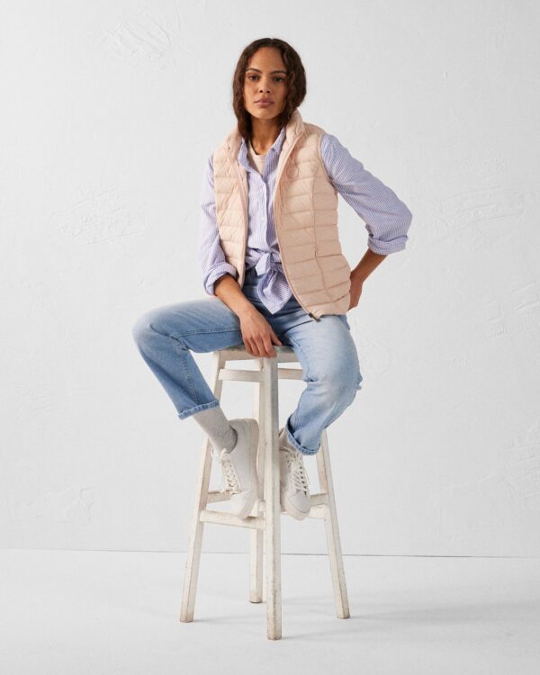 Grenada Light Peach Stretch Sleeveless Down Jacket - Image 3