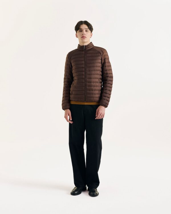 Matte Chocolate Lightweight Down Jacket - Image 4
