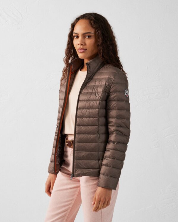 Taupe Cha lightweight down jacket - Image 5