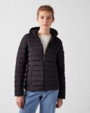 Salma Black Lightweight Stretch Hooded Down Jacket