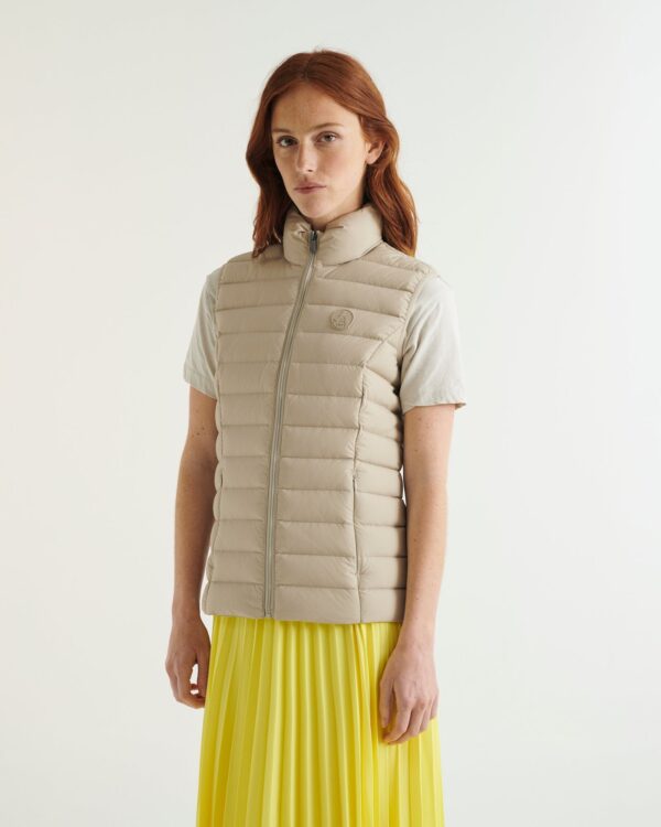 Beige Grenada stretch sleeveless down jacket - Image 2
