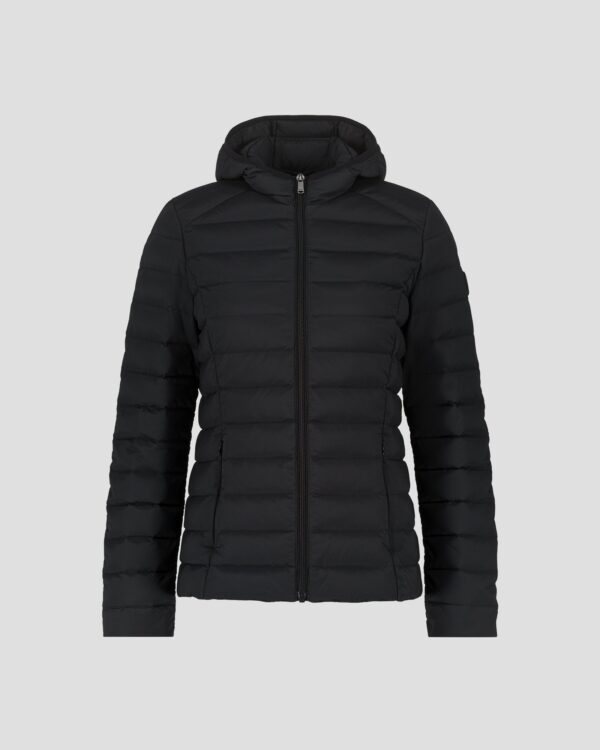 Salma Black Lightweight Stretch Hooded Down Jacket
