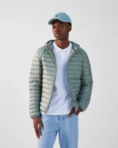 Nico Mineral Green Lightweight Hooded Down Jacket