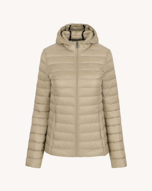 Beige Cha lightweight down jacket