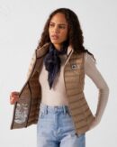 Beige Seda Sleeveless Lightweight Down Jacket